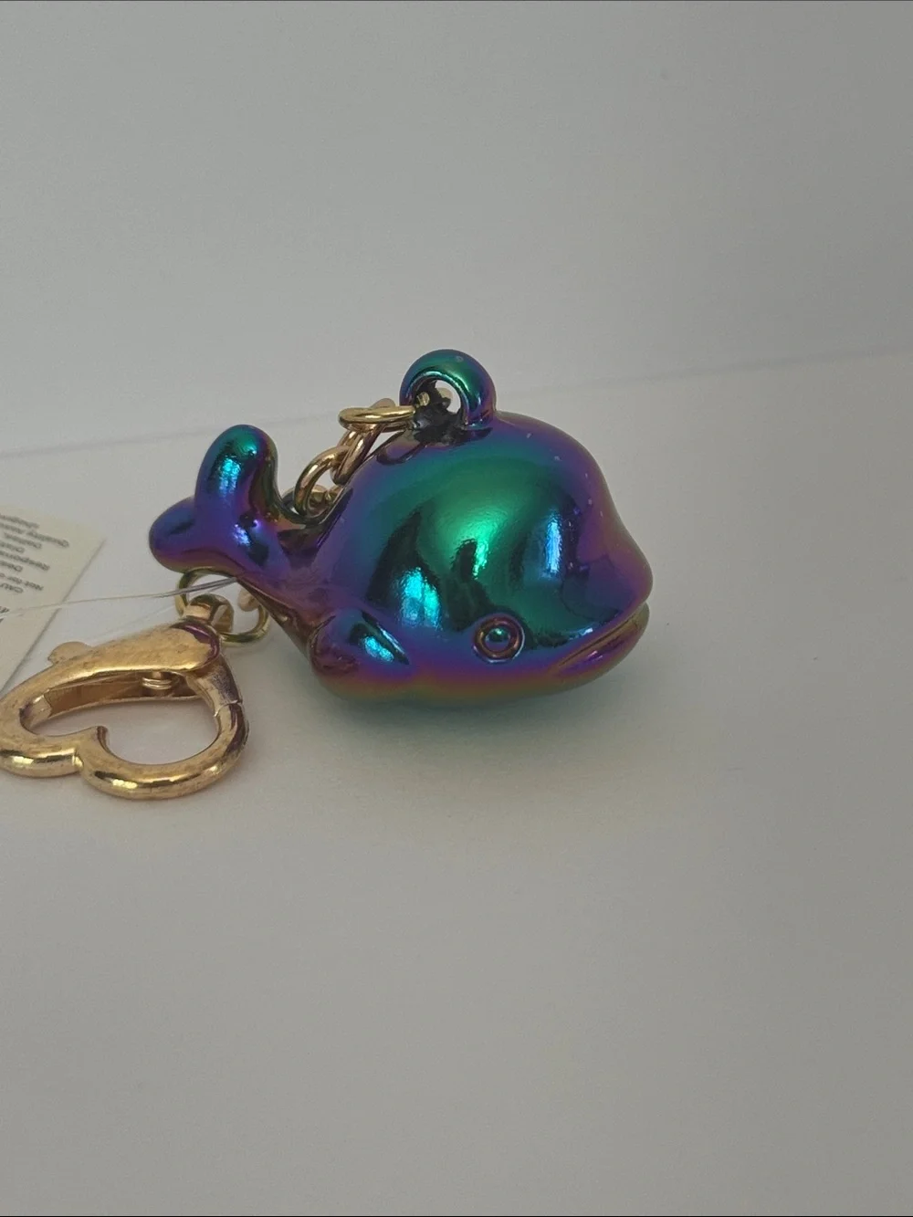 Iridescent Rainbow Whale Bag Charm/Key Chain NWT